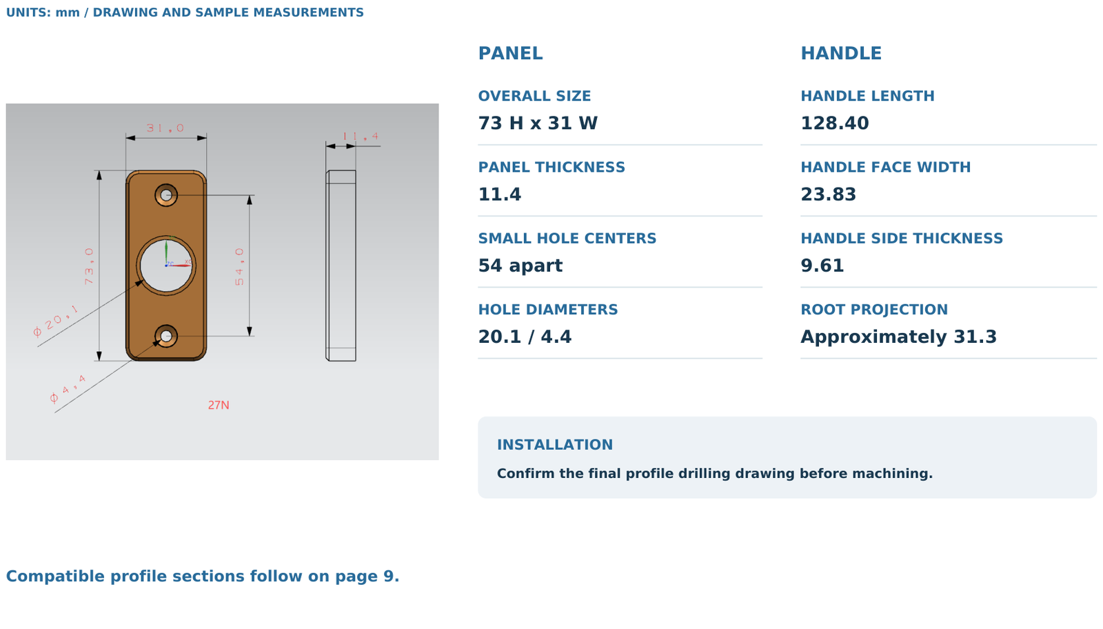 27N Medium-Narrow Swing Door Lock - Image 3